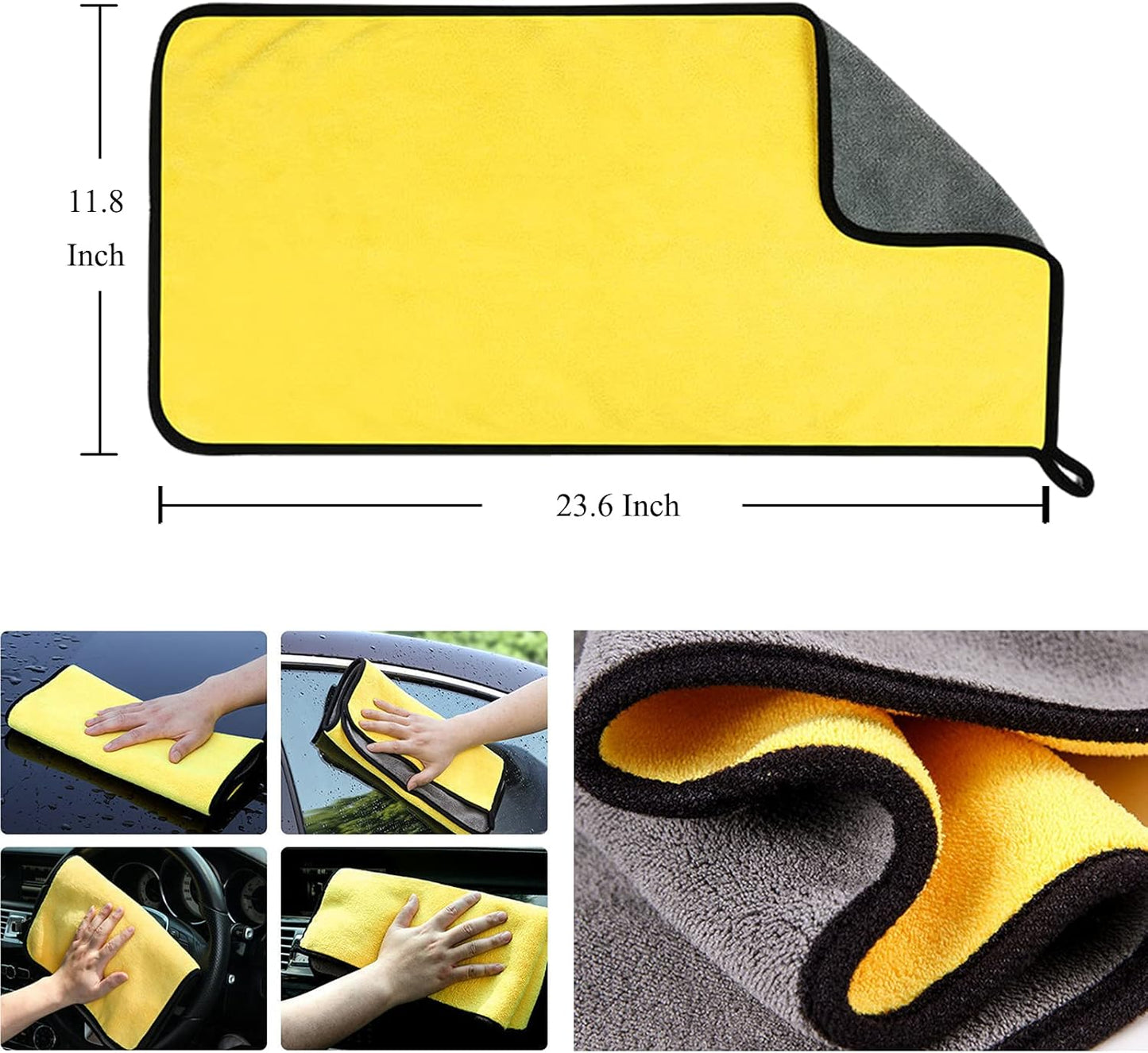 62 " Car Wash Mop Kit - Car Cleaning Mop with Long Handle Stainless Steel Pole for Rvs, Suvs, Trucks and Buses (Green)