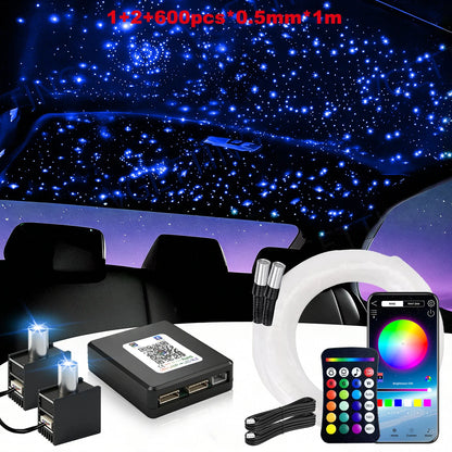 16W Split Starlight Headliner Kit, Fiber Optic RGBW Star Lights for Car Roof Ceiling with 1/2/4 Light Heads, App/Remote Control