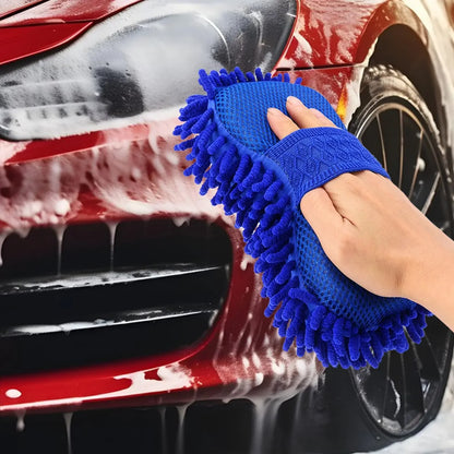 1-10Pcs Microfiber Chenille Car Wash Mitt Absorbent Auto Wash Car Cleaning Sponge Brush Pad Cleaning Tool Gloves Accessories