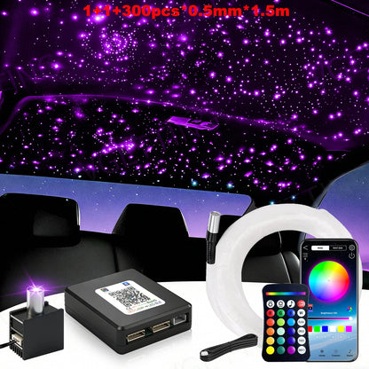 16W Split Starlight Headliner Kit, Fiber Optic RGBW Star Lights for Car Roof Ceiling with 1/2/4 Light Heads, App/Remote Control